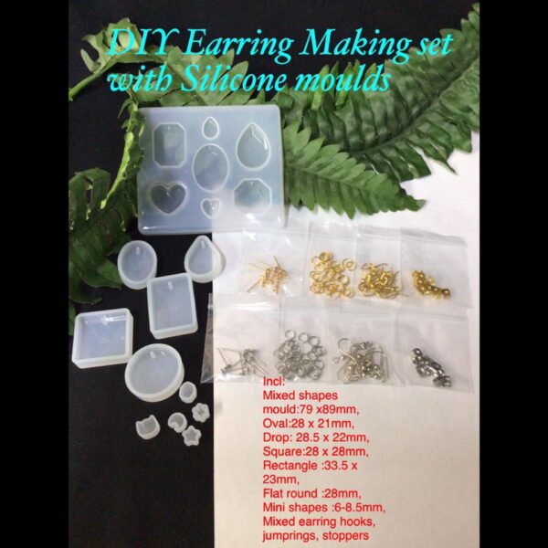 DIY Earring Making set with Silicone moulds (est 131pcs)