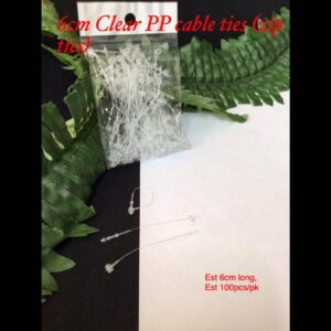 6cm Clear PP Cable ties/zip ties (est 100pcs)