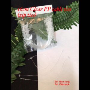 16cm Clear PP Cable ties/zip ties (est 100pcs)