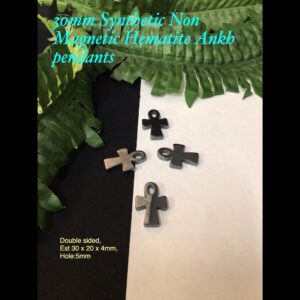 30mm Synthetic Non Magnetic Hematite Ankh pendants