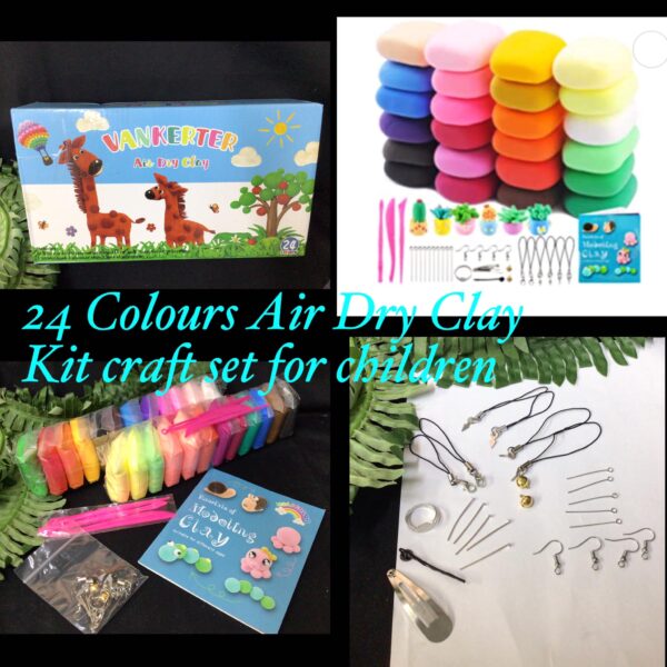 24 Colours Air Dry Clay Kit craft set for children 20% off!