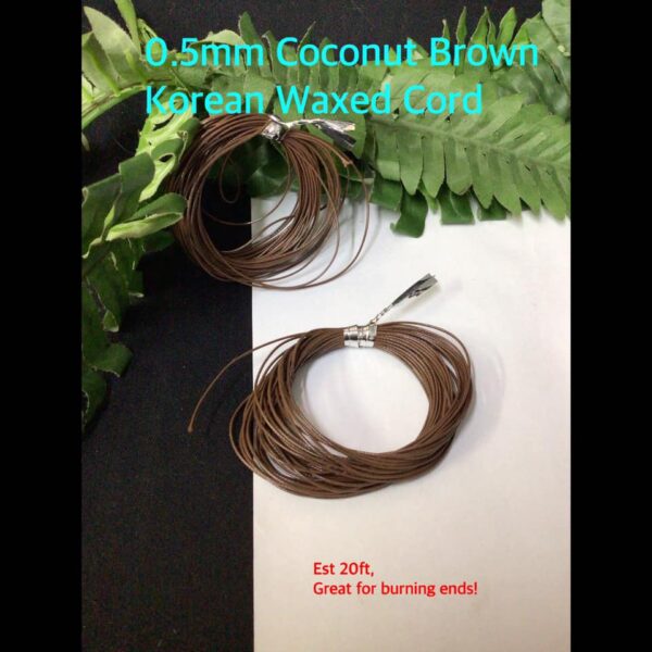 0.5mm Coconut Brown Korean Waxed cord (est 20ft)