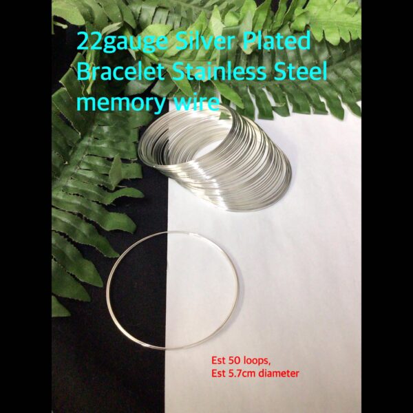 22gauge Silver Plated Bracelet Stainless Steel memory wire