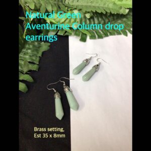 Natural Green Aventurine Column Drop earrings
