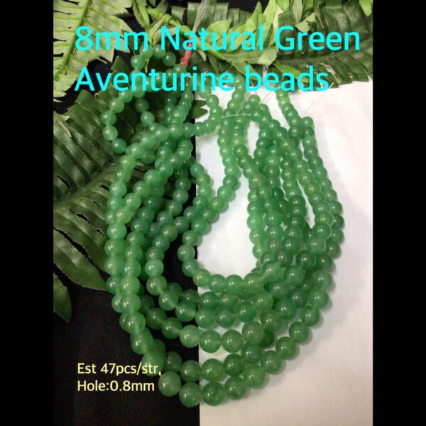 8mm Natural Green Aventurine beads (est 47pcs)