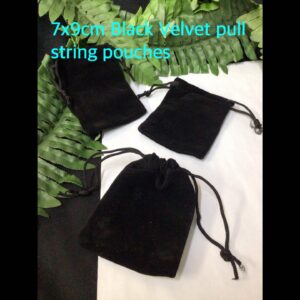 7x9cm Black Velvet pull string pouches (4pcs)