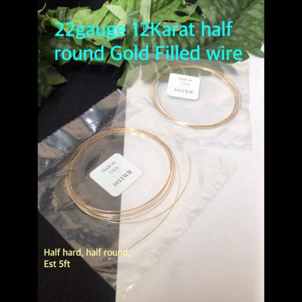 22Gauge 12Karat Half round Gold Filled Wire (#1011)