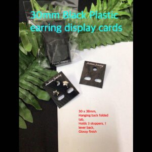 30mm Black Plastic earring display cards (est 30pcs)