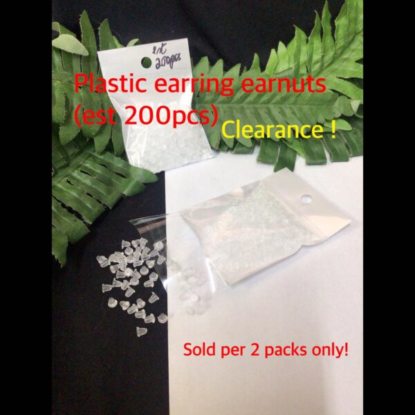 Plastic earring earnuts (est 200pcs/pk) 2PACKS!