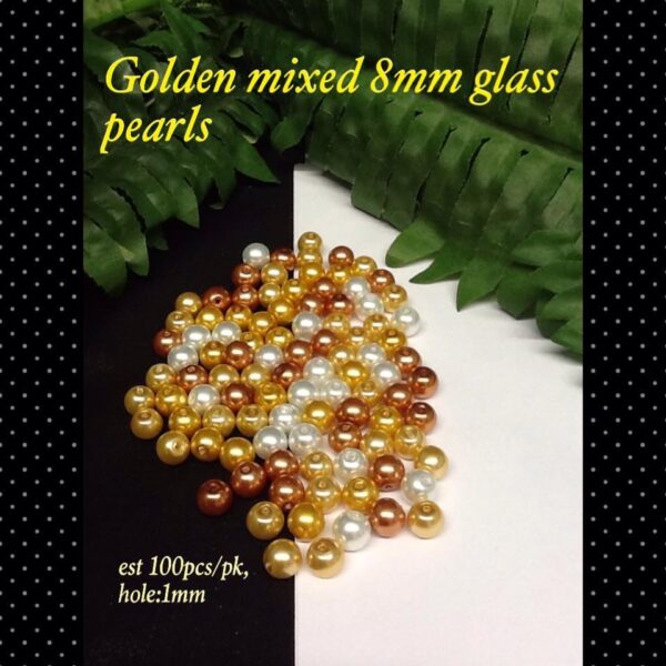 Golden mixed glass pearls