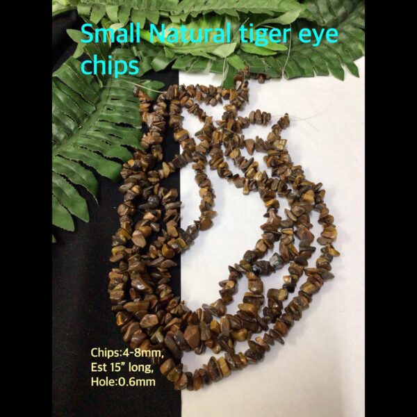 Small Natural tiger eye chips (est 15" strand)