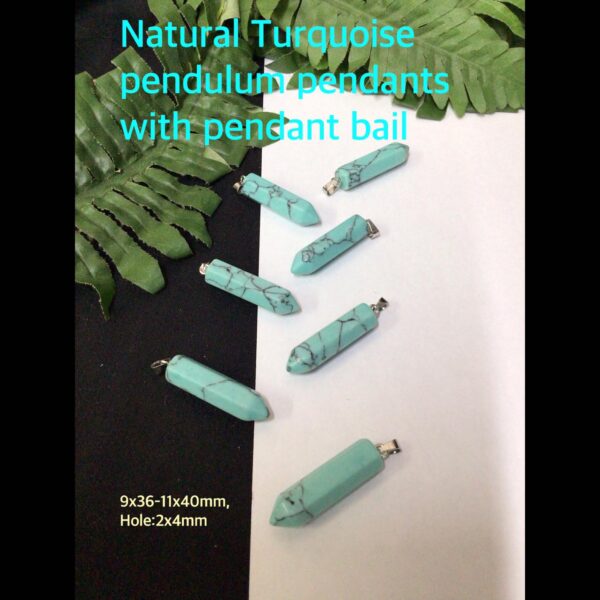 Natural Turquoise Pendulum pendants with pendant bail