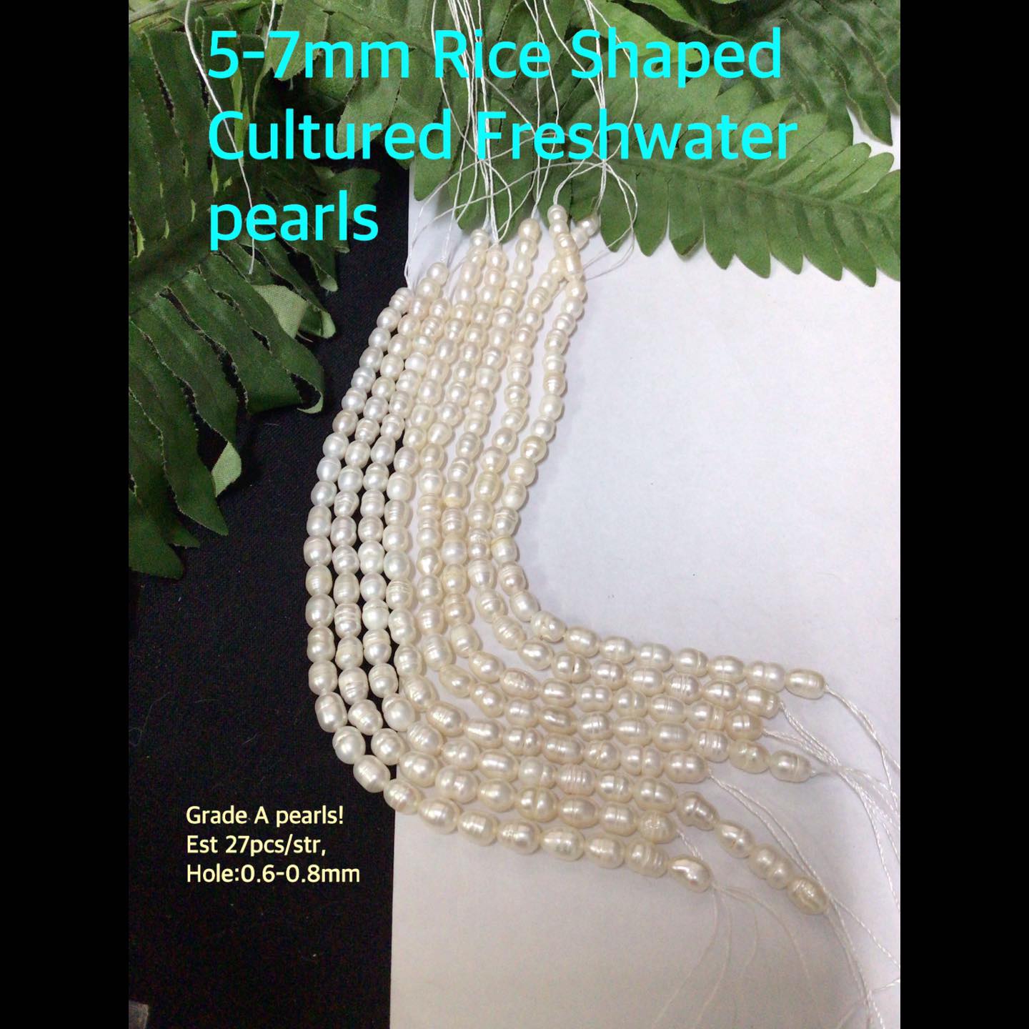 Mm Bleached White Rice Shaped Cultured Freshwater Pearls Est Pcs Craftezonline Arts