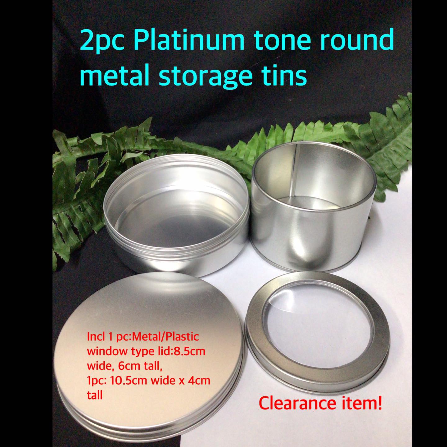 2pc Platinum tone round metal storage tins - CraftEZOnline | Arts And ...