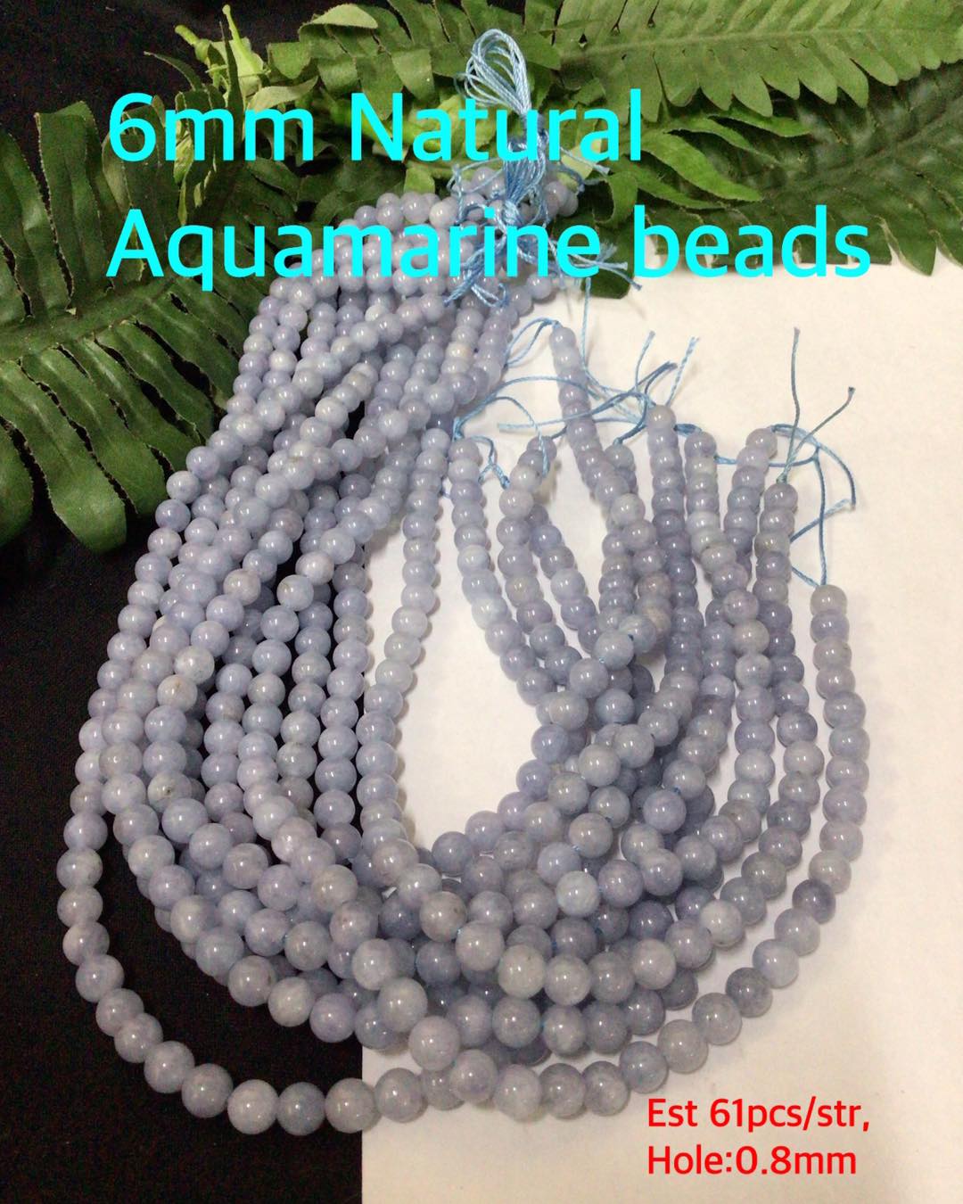 6mm Natural Aquamarine beads (est 61pcs) - CraftEZOnline | Arts And ...