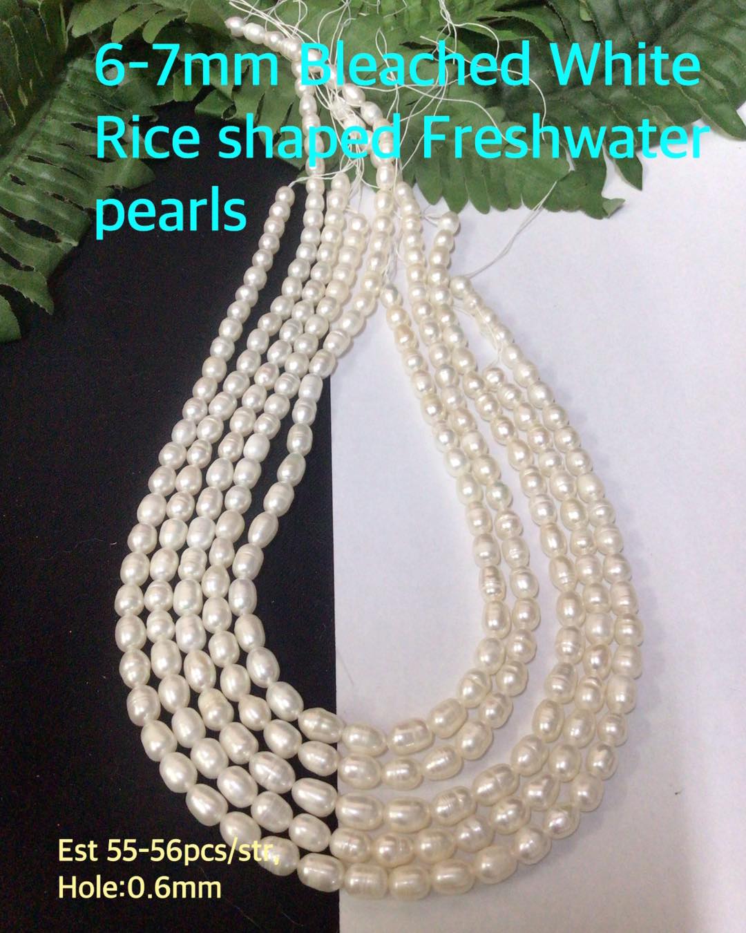 Mm Bleached White Rice Shaped Freshwater Pearls Est Pcs Craftezonline Arts And