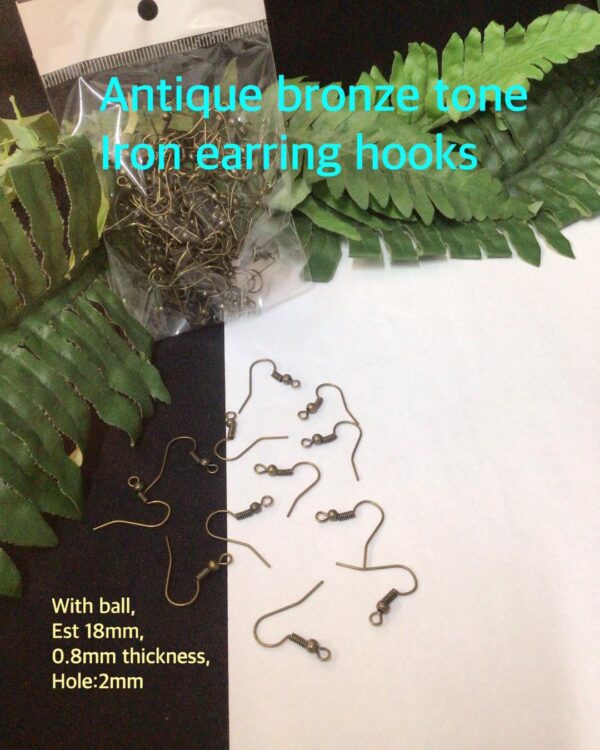 Antique Bronze tone iron earring hooks (est 100pcs)