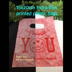 15x20cm Extra Thin Printed Plastic bags (est 95-100pcs)