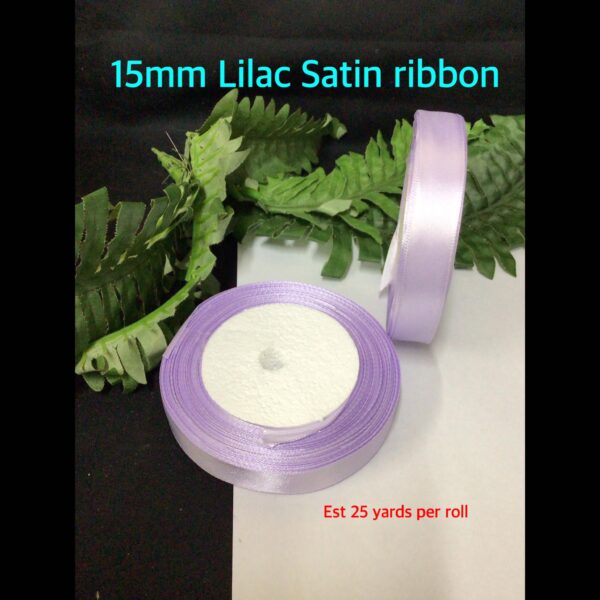 15mm Lilac Satin ribbons (est 25yards)