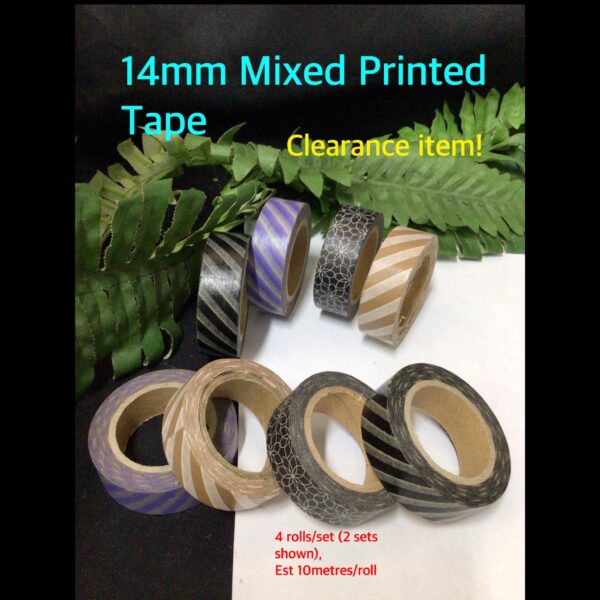 14mm Mixed Printed tape (4 rolls) 20% OFF!