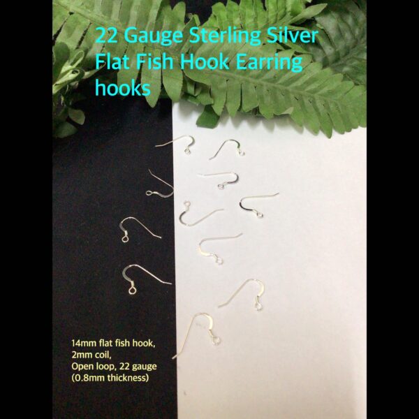 22 gauge Sterling silver earring hooks (pair)