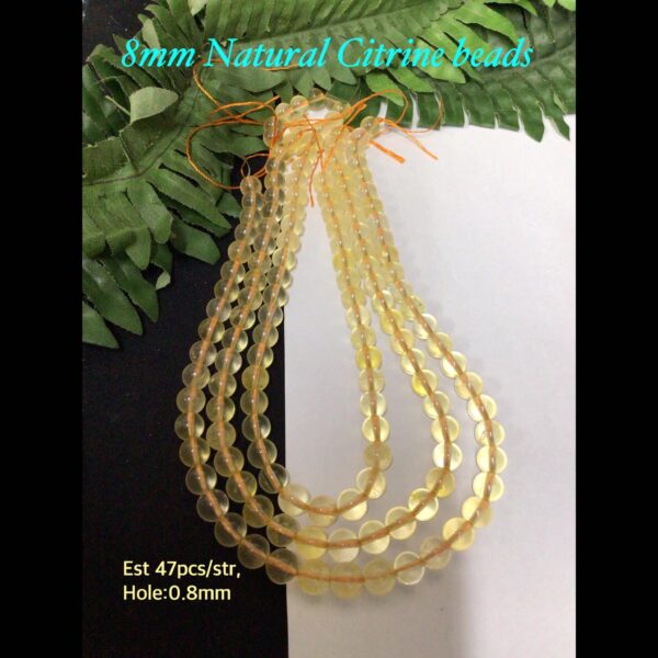 8mm Natural Natural Citrine beads (est 47pcs)