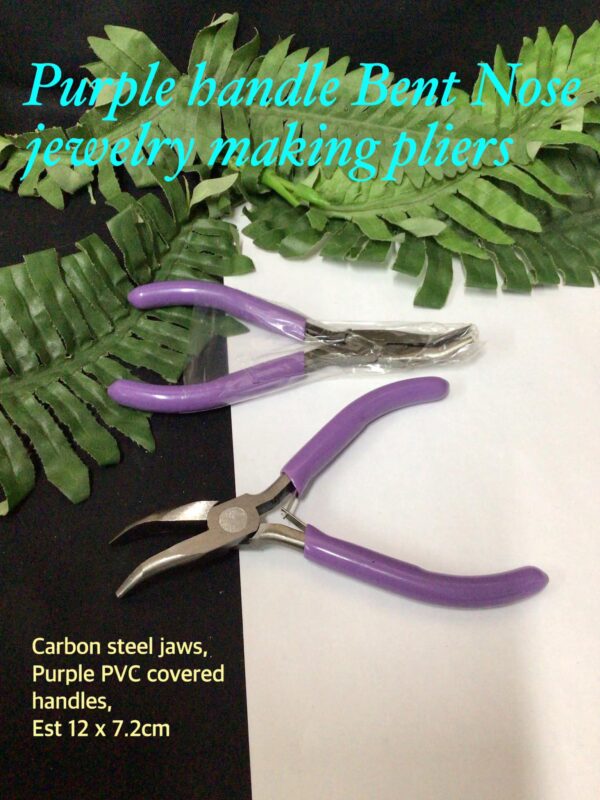 Purple Handle bent Nose Jewelry making pliers