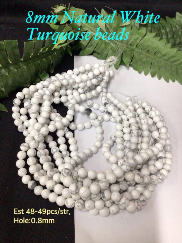 8mm natural White Turquoise beads (est 48-49pcs)