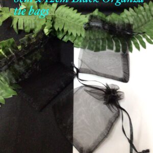 8cm x 12cm Black organza tie bags (10pcs)