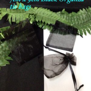 7cm x 9cm Black organza tie bags (10pcs)