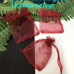 5.5cm x 8cm Burgundy organza tie bags (10pcs)