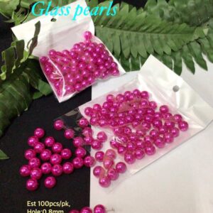 8mm Rich Fusha Pink Glass pearls (est 100pcs)