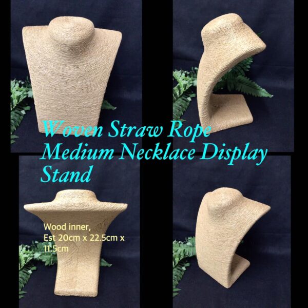 Woven Straw Rope Medium necklace Display Stand