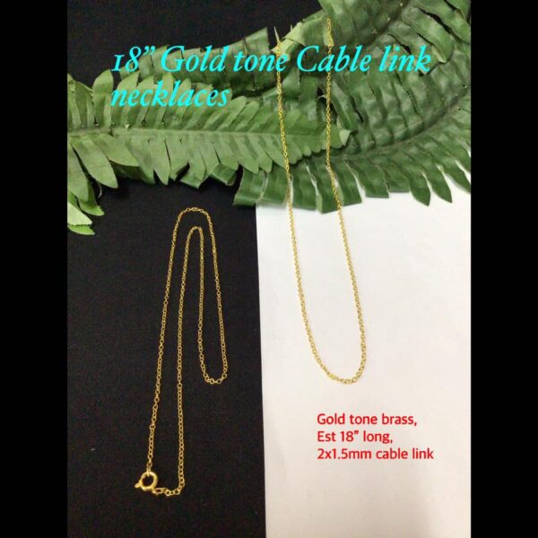 18" Gold tone Cable link necklaces