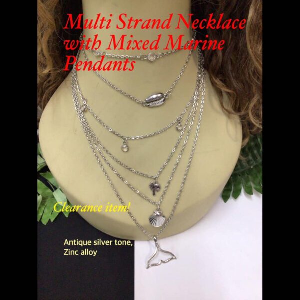 Multi Strand Necklace with Mixed Marine pendants 50% OFF!