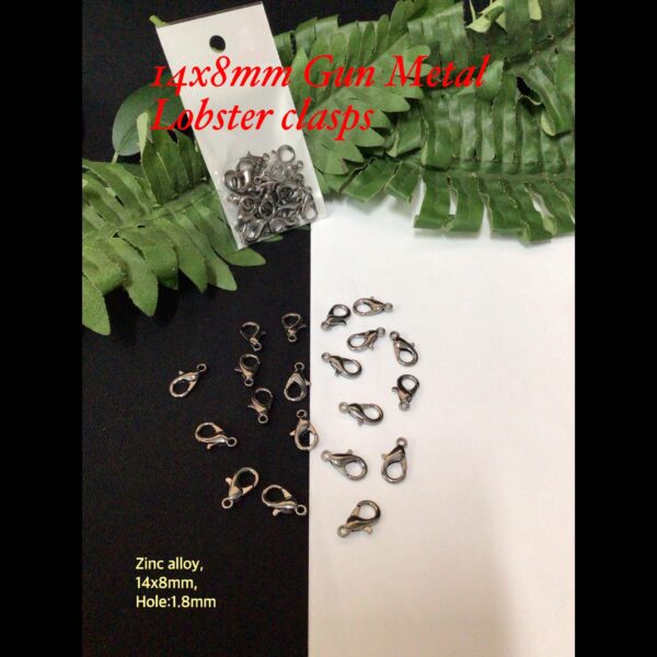 14x8mm Gun Metal Tone Lobster Clasps (est 20pcs)