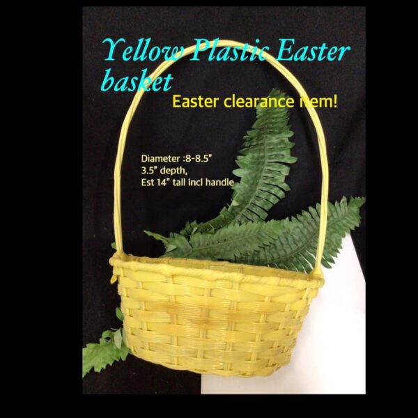 Yellow Plastic Easter Basket (8.5-9")