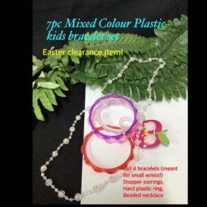 7pc Mixed Colour Plastic Kids bracelet set