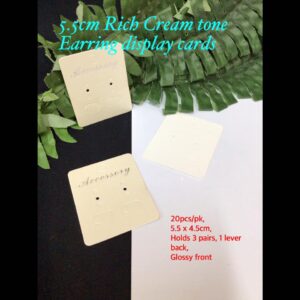 5.5cm Rich Cream tone earring display cards (est 20pcs)
