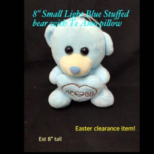 8" Small Light Blue Stuffed bear with Pillow