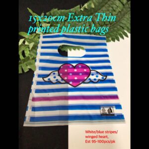 15x20cm Extra Thin Printed Plastic bags (est 95-100pcs)