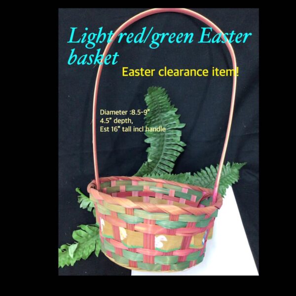 Light red/green easter Basket (8.5-9")