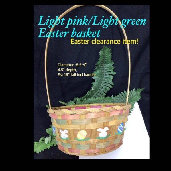 Light Pink/Light Green Easter Basket (8.5-9")