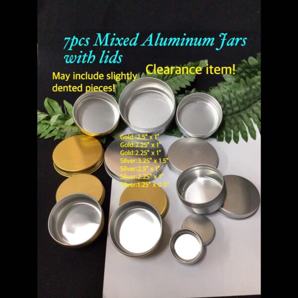 7pcs Mixed Aluminum Jars with Lids (CLEARANCE)