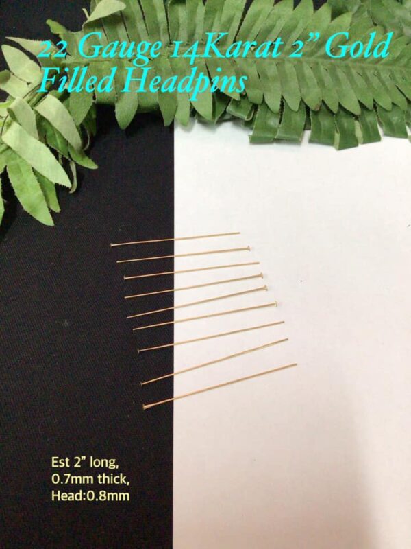 22gauge 14karat 2" Gold Filled headpins