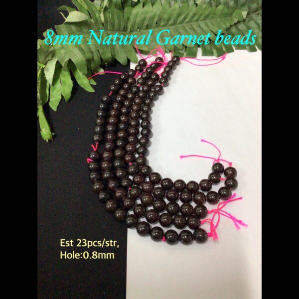 8mm Natural Garnet beads (est 23pcs)