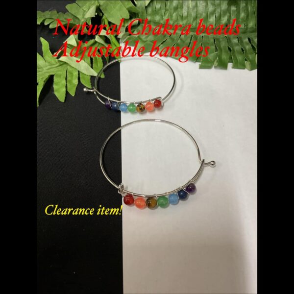 Natural Chakra beads Adjustable bangles