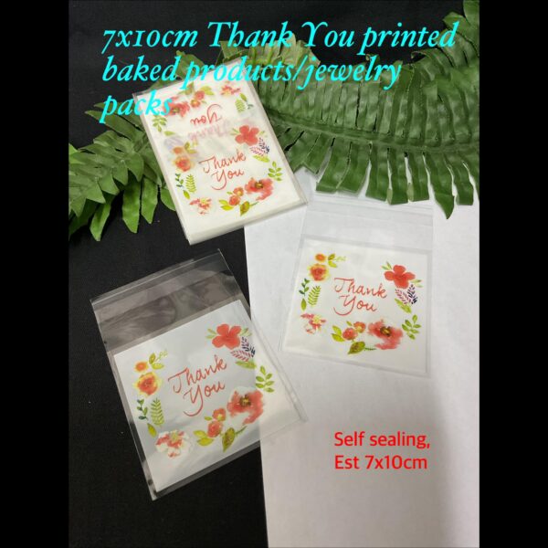 7x10cm Thank you Printed baked products/jewelry packs (est 20pcs) 30% OFF!