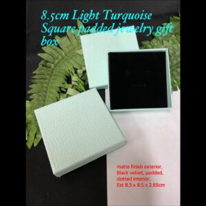8.5cm Light Turquoise Square Padded Jewelry gift boxes