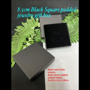 8.5cm Black Square Padded Jewelry gift boxes